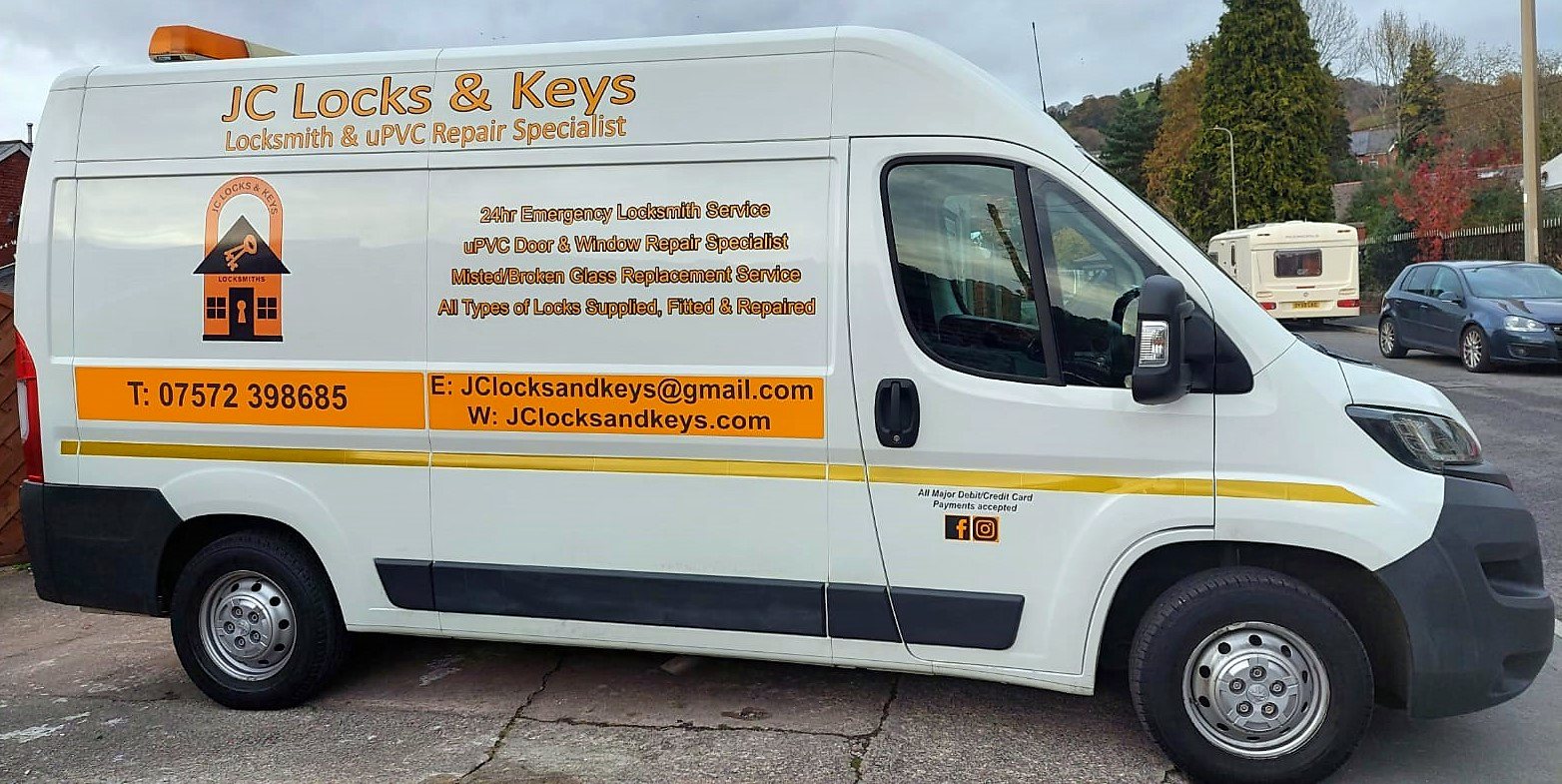 The JC Locks & Keys van, locksmith and uPVC repair specialist